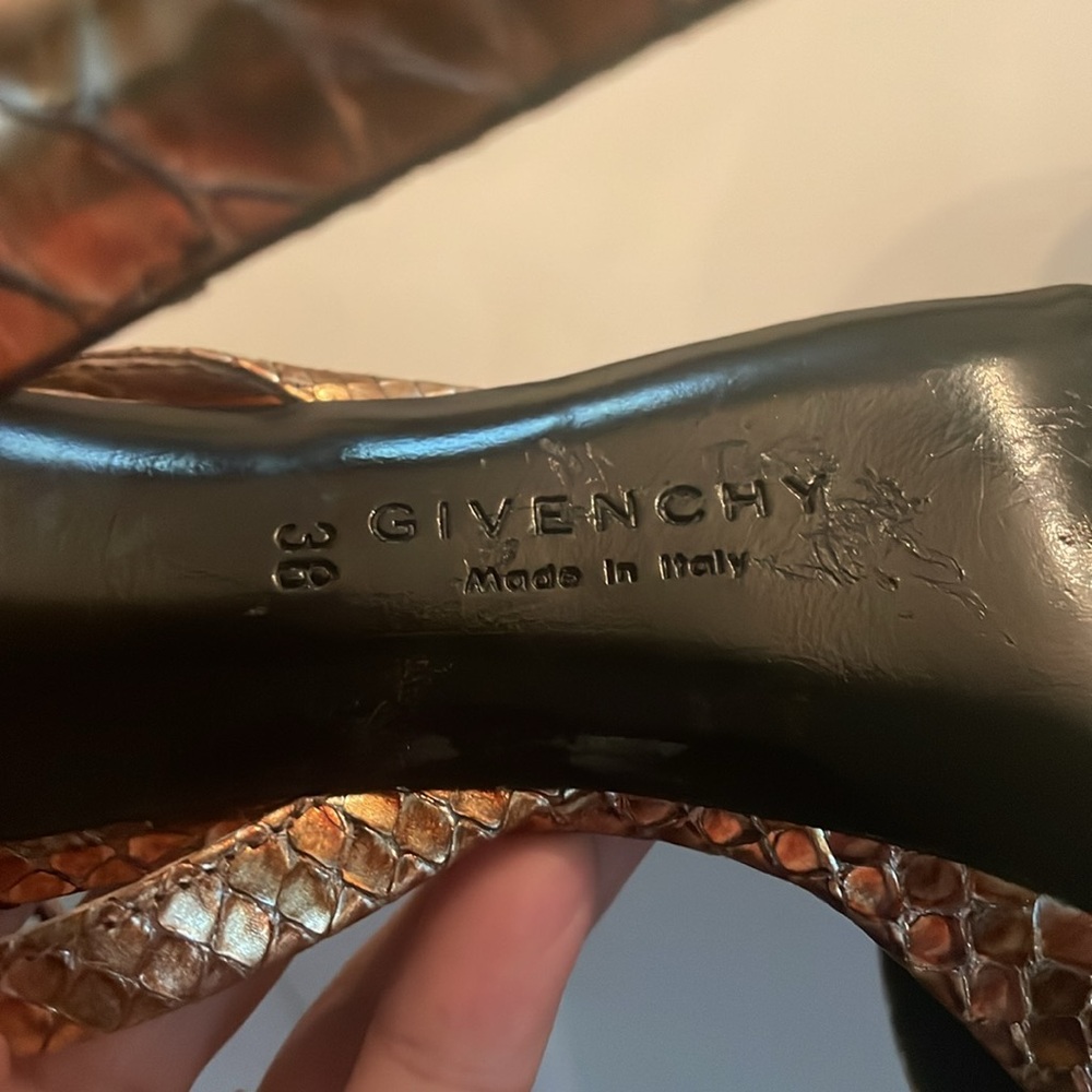 Givenchy Copper And Silver Python Strapy Heels Si… - image 3